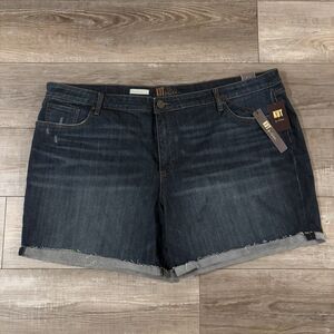 NEW Kut from the Kloth Shorts | Size 24W | Blue Cuff Katy Boyfriend Plus Denim